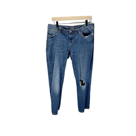 Old Navy Boyfriend Mid-Rise Women's Distressed Jeans Size 110 Blue Denim - Picture 1 of 6